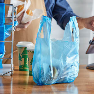 Bolsa de compras de plástico de camiseta de plástico ecológica personalizada de fábrica - Product Image 5