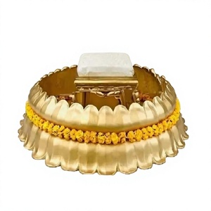 Urli ไฟเบอร์ออปติกแบบดั้งเดิมสำหรับเจ้าสาวและเจ้าบ่าวซื้อพิธี haldi สวยงามพิธีชงชาเส้นใยสีทอง - Product Image 3