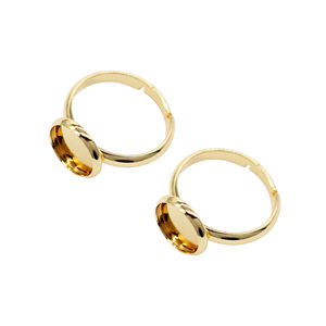 DIY 쥬얼리 링 제작 액세서리에 적합한 10mm 베이스로 14K 금도금 반제품 링 세팅 - Product Image 5