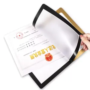 Factory Wholesale A4 Wall Mounted Self-adhesive PVC Card Holder Magnetic Frame For Poster And Board