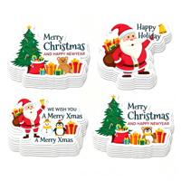 Autocollants de Noël personnalisés découpés à la forme, en vinyle imperméable et amovibles, pour emballage cadeau, cartes de vœux, impression d'autocollants de fêtes