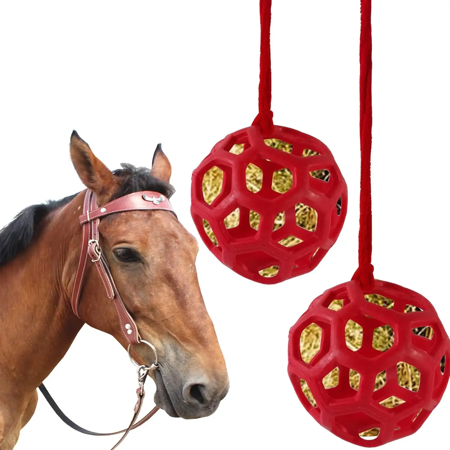 2PCS Horse Treat Ball Heu Feeder Spielzeug