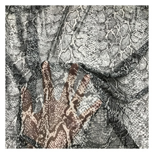 Tela de malla elástica con estampado digital de piel de serpiente para ropa deportiva y trajes de baño, ligera, tipo tricot, de fábrica. - Product Image 2
