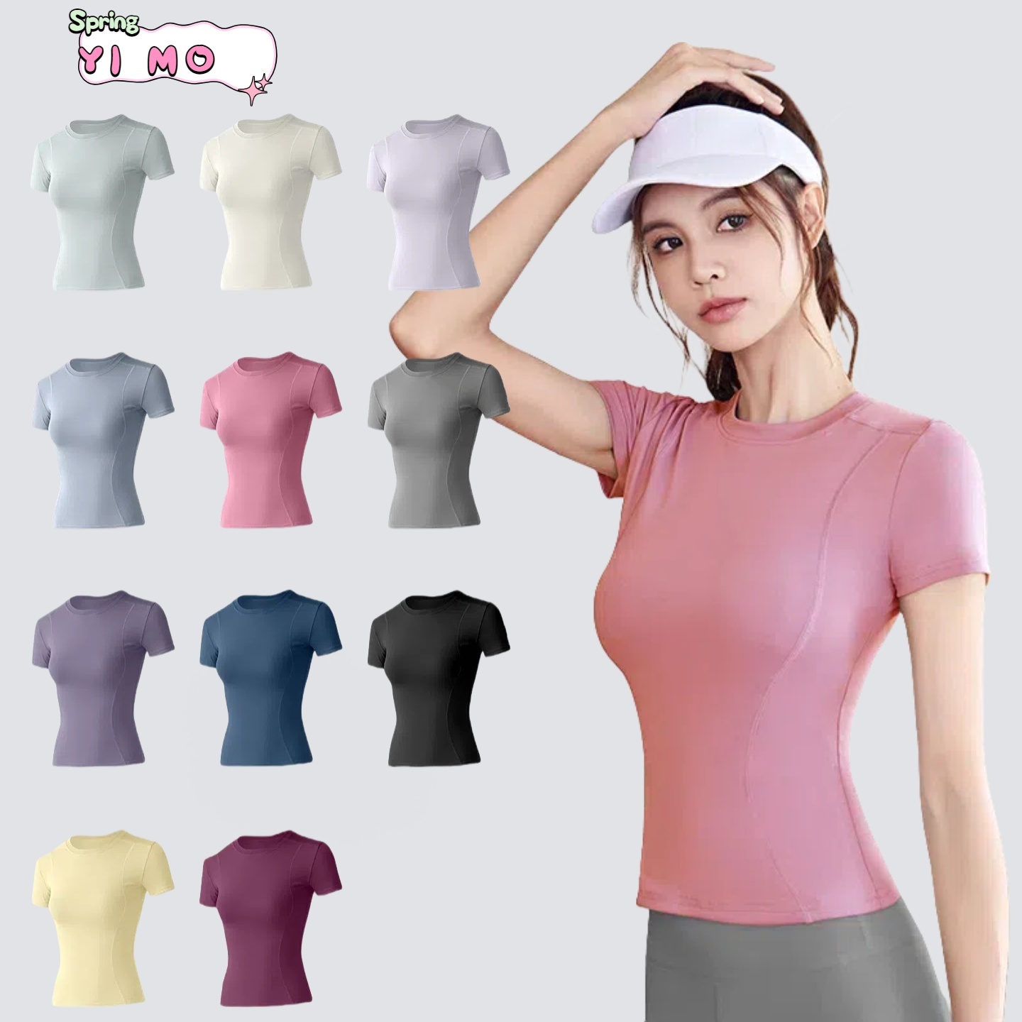 11 Color Women's Quick-Drying T-Shirt for Outdoor Sports Summer Fitness Running Clothing Front Yoga Top Tight Clothes