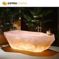 Baignoire autoportante moderne en surface solide, baignoire de douche pour salle de bain, baignoire en pierre d'onyx de luxe de haute qualité pour hôtel
