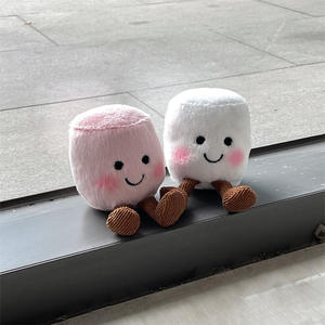 Cute Marshmallow Plush Toy Keychain <b>Cartoon</b> Soft Stuffed Doll Pendant Key <b>Ring</b> Backpack Decoration Pendant - Product Image 3