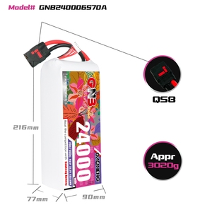 Batería LiPo LiCoO2 GNB240006S70A 6S 22.2V 24000mAh 70C 140C 300 ciclos para Carreras FPV, Helicópteros y Agricultura 25C - Product Image 3