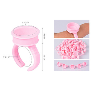 Gobelets à pigments pour maquillage permanent, type anneau, rose, petites, moyennes et grandes tailles, pour plateaux de colle pour extensions de cils, 100 pièces disponibles - Product Image 4