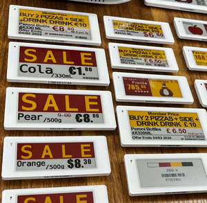 Nueva Etiqueta Electrónica de Precio ESL de 2.13 Pulgadas para Tiendas Minoristas, Etiqueta Electrónica de Estante ESL BLE en Sistema EAS, Etiqueta Electrónica de Estante con Pantalla de Tinta Electrónica BLE Wifi de 2.66 Pulgadas - Product Image 1