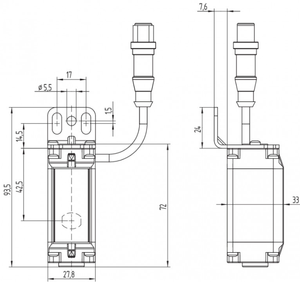 Sensor de Barrera de Luz de Seguridad de Haz Único Mt-Schmersal SLB240-ER-1-LST 103013529, Par de Emisores, Conector LST, IP67 - Product Image 3