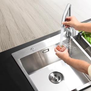 Grifo de Cocina Moderno de un Solo Grifo, Estilo Llave Inglesa, Montaje en Encimera, Válvula de Cerámica, Fácil Instalación, Grifo de Agua de Acero Inoxidable - Product Image 5