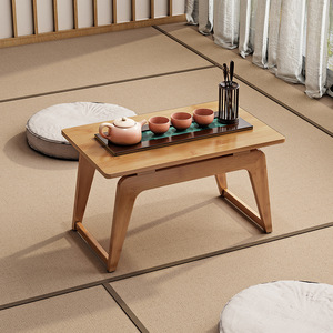 Table basse en bois de style japonais, faite à la main, pour salle tatami - Product Image 2