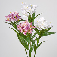 Bunga Lily Buatan 7 Tangkai Bahan Kain Sentuhan Lembut, Bunga Lily Tiruan Sentuhan Asli untuk Dekorasi Rumah, Hotel, Acara, Pernikahan, Buket, Vas