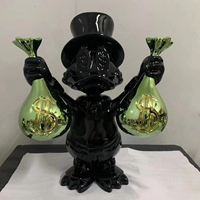 Statue décorative en forme de canard porte-monnaie, faite à la main et personnalisée, style Pop Art, sculpture moderne en résine pour la décoration intérieure, vente en gros