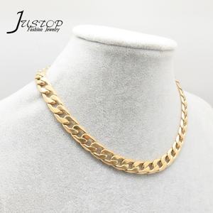 Collar de cadena de eslabones unisex chapado en oro de 18 quilates personalizado estilo hip-hop joyería personalizada ecológica para hombres y mujeres - Product Image 1