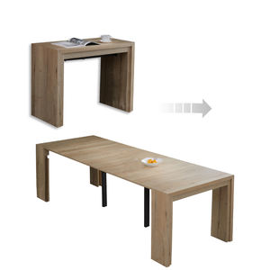 Tavolo Consolle Trasformabile in Rovere Bianco per Arredamento Casa, Tavolo da Pranzo Salvaspazio per Eventi - Product Image 2