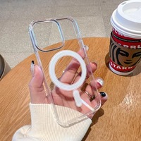 Carcasa Magnética para iPhone 12 13 14 15 16 17 18 Pro Max, Modelos Variados, MOQ Bajo, Cubierta Acrílica Transparente con Embalaje Minorista GRATUITO Incluido