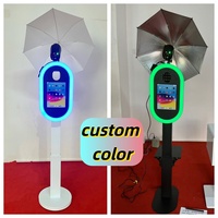 Panel Kustom Oval Logam untuk Selfie Booth, Tinggi Dapat Disesuaikan, Softbox Flash DSLR iPad Printer untuk Sewa Acara Komersial
