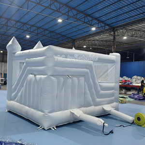Thương mại PVC <span class=keywords><strong>Inflatable</strong></span> Trắng nhà bị trả lại với trượt lâu đài Jumper cho tiệc cưới với Blower cho bán - Product Image 4