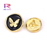 Vintage kualitas tinggi Fashion berkilau emas kancing Blazer plastik 18mm batang logam paduan seng tombol untuk pakaian