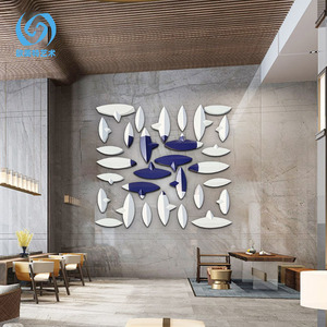 Ensemble de décoration murale minimaliste moderne en acier inoxydable, formes géométriques abstraites irrégulières, lot multi-pièces pour bureau et maison - Product Image 1