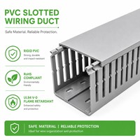 Goulotte de protection électrique en PVC industriel à fentes pour câbles, pour armoires de commande et machines, résistante aux flammes, pour câblage flexible, anti-UV