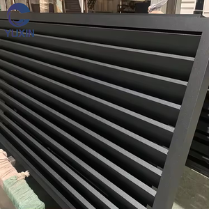 Clôture en aluminium à lamelles abordable, <span class=keywords><strong>protection</strong></span> solaire et prévention de la rouille, couleur crème/noir/gris, clôture d'intimité sur mesure de 1,8/2 m de hauteur - Product Image 6