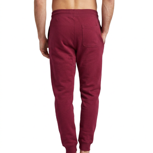 Pantalones Deportivos Transpirables Color Granate para Hombre, Cintura Elástica con Cordón, Joggers Casuales, 100% Algodón Tejido, Peso Medio, para Otoño, Cómodos - Product Image 6