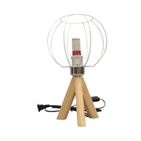 Lampe de chevet en bois massif tressé à la main avec cadre en fer, support en corde de coton, design créatif DIY, fabriquée en Chine