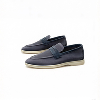 Mocassins pour hommes en cuir véritable, chaussures décontractées pour le bureau, avec semelle en caoutchouc, pour le quotidien