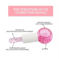 Boules de glace scintillantes, rouleau de massage facial rafraîchissant, outils de beauté, rouleau de glace pour le visage