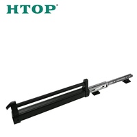 Porte-pantalons coulissant à fermeture douce en alliage d'aluminium noir, à fixation latérale, avec amortisseur silencieux pour rangement de placard