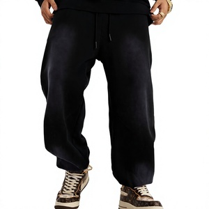 Pantalon de jogging en molleton de toile de haute qualité avec poches, design délavé au soleil et effet délavé personnalisé - Product Image 6