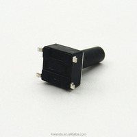 6*6mm Montage en Surface Micro Tact Commutateur 12.5mm carré Noir Mini Fonction Clé Composant Électronique de Puissance