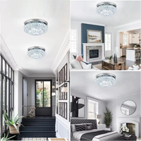 Lustre en cristal de 11,8 pouces, luminaire de plafond à montage encastré à 2 niveaux, LED pour couloir, chambre à coucher