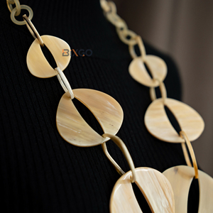 Collar Unisex de Cuerno de Búfalo Natural Personalizado, 6 Eslabones Principales, Cadena de Eslabones Geométricos de Moda, Joyería, Regalo, Accesorios - Product Image 6