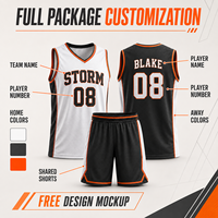 Paquete de Uniforme de Baloncesto Personalizado de 3 Piezas, Camisetas y Pantalones Cortos para el Equipo Local y Visitante, Nombre y Número Personalizados, Proveedor para Clubes