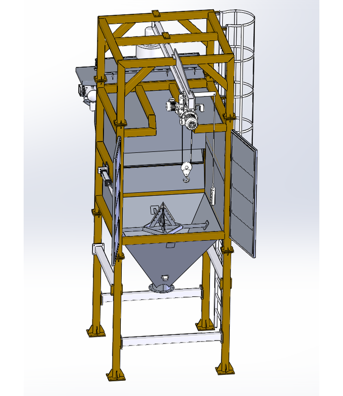 Inclined Jumbo Bag Unloading System Lift
