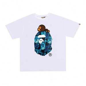 เสื้อยืดลายพิมพ์ Letter Printing Bathing Ape รุ่น 1:1 คุณภาพสูง เสื้อยืดแฟชั่นดีไซน์เนอร์ผู้ชาย เสื้อยืด Bapees พิมพ์ลายทันสมัย - Product Image 1