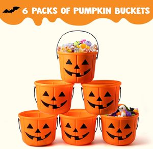 Panier à bonbons et seaux <span class=keywords><strong>Jack</strong></span> <span class=keywords><strong>O</strong></span> Lantern pour le tour ou le traitement, seaux orange pour Halloween Trick or Treat Seau à citrouille - Product Image 4