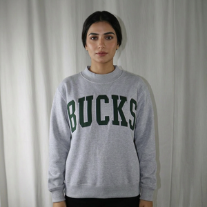 Sudadera con Capucha Color Gris Jaspeado, Verde Cazador, Apliques Bordados, Cuello Ancho, Forro Polar de Invierno, 100% Algodón, URBAN PRODUCTIONS - Product Image 1