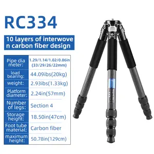 BEXIN Factory Homemade High Quality Carbon Fiber Professional Dslr Video Camera Tripod With Gimbal Large Tripod For Watch Bird