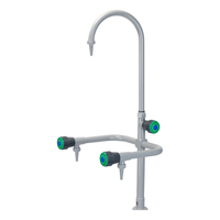 Robinet de laboratoire industriel SAN à trois voies à col de cygne en gros / Robinet d'eau pour écoles, hôpitaux, ateliers, entrepôts / Laiton massif et céramique