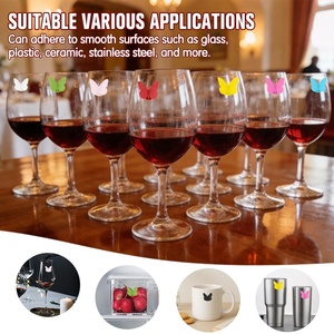 Wine Glass Charms & <b>Markers</b> Silicone Butterfly Design 3D Multicolored Drink Identifiers for Parties Weddings Valentine's Day - Product Image 2