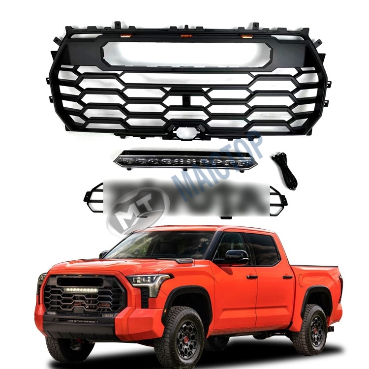 MAICTOP автомобильные детали ABS черный передний бампер решетка с подсветкой для 2022 tundra 4x4 грузовик сетка гриль parrillas de auto