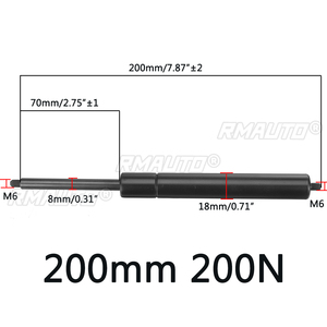 2 barras de soporte de gas para coche de 200N y 260-500mm, amortiguadores de elevación para capó, cama, ventana, autobús y caravanas - Product Image 6