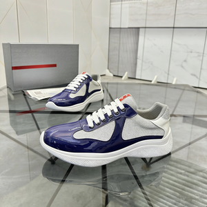 Sneakers de créateur en cuir verni patchwork, chaussures de luxe classiques basses, sneakers décontractées de marque - Product Image 4