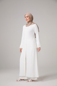 Modest Linen <strong>Abaya</strong> Wholesale Customization Manufacturer Lightweight Breathable Pockets Eid Ramadan Muslim Dress Closed <strong>Abaya</strong> - Product Image 3