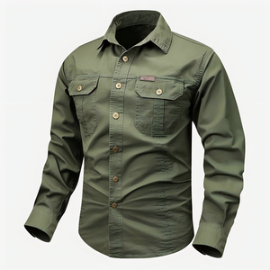 Camicia da Lavoro Personalizzata e Giacca da Uomo, Nuova Collezione Primavera 2026, Stile Giapponese, Vestibilità Ampia, Casual, a Maniche Lunghe - Product Image 1