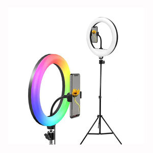 Trípode de luz de anillo de 10 pulgadas Cámara en vivo Soporte de luz ajustable de color RGB con control remoto Bluetooth Paquete completo - Product Image 4